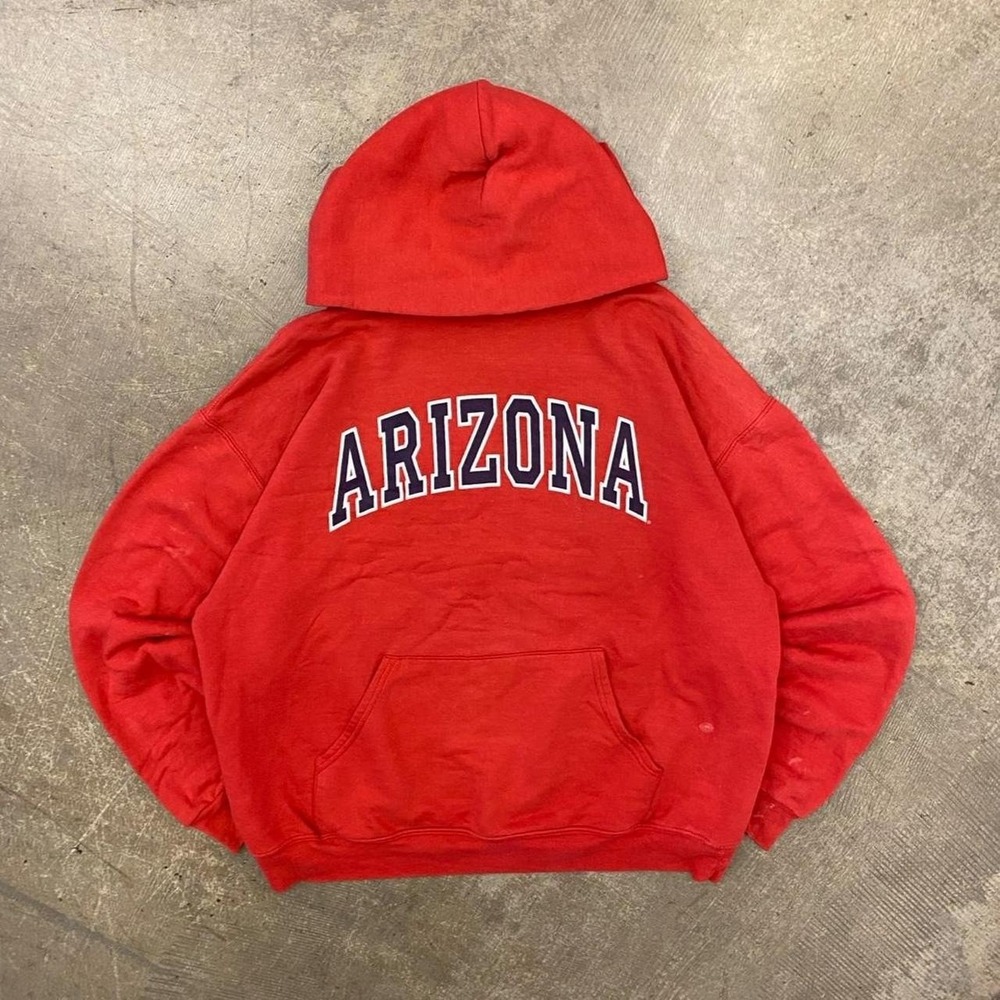 Vintage University of Arizona Wildcats 2000s Spellout Arch Red Hoodie Size L